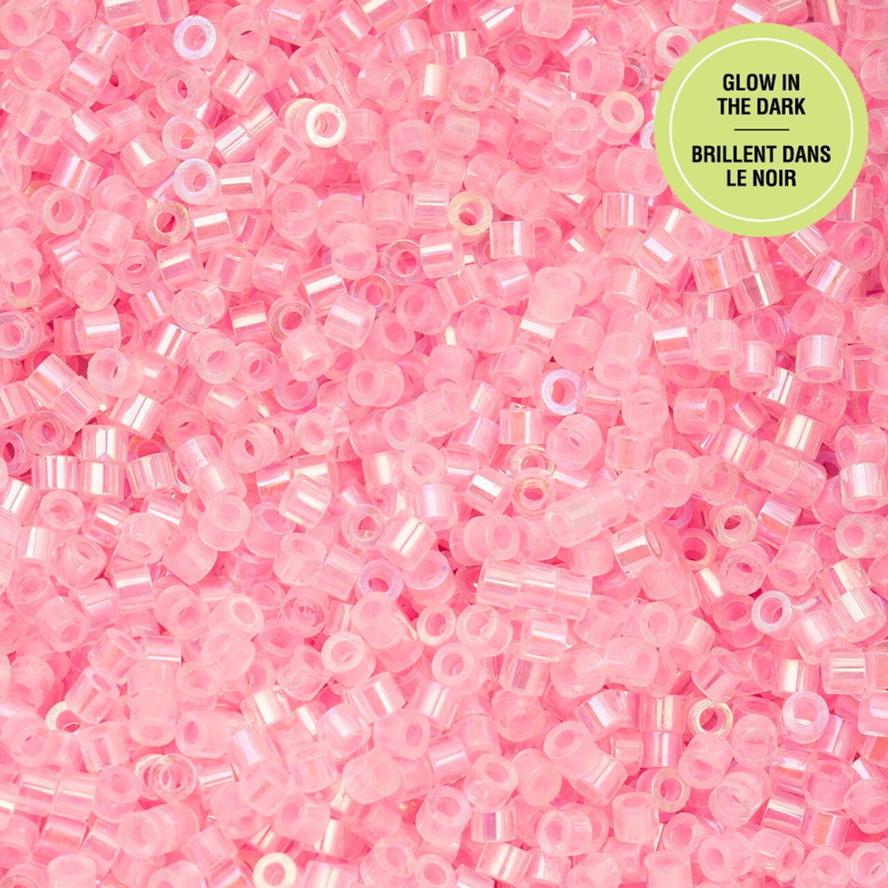 John Bead Glow in Dark Cylin Beads 11/0 Glass Cylindrical Seed Beads, 25g
